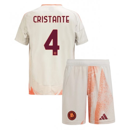 Fotballdrakt Barn AS Roma Bryan Cristante #4 Bortedraktsett 2024-25 Kortermet (+ Korte bukser)